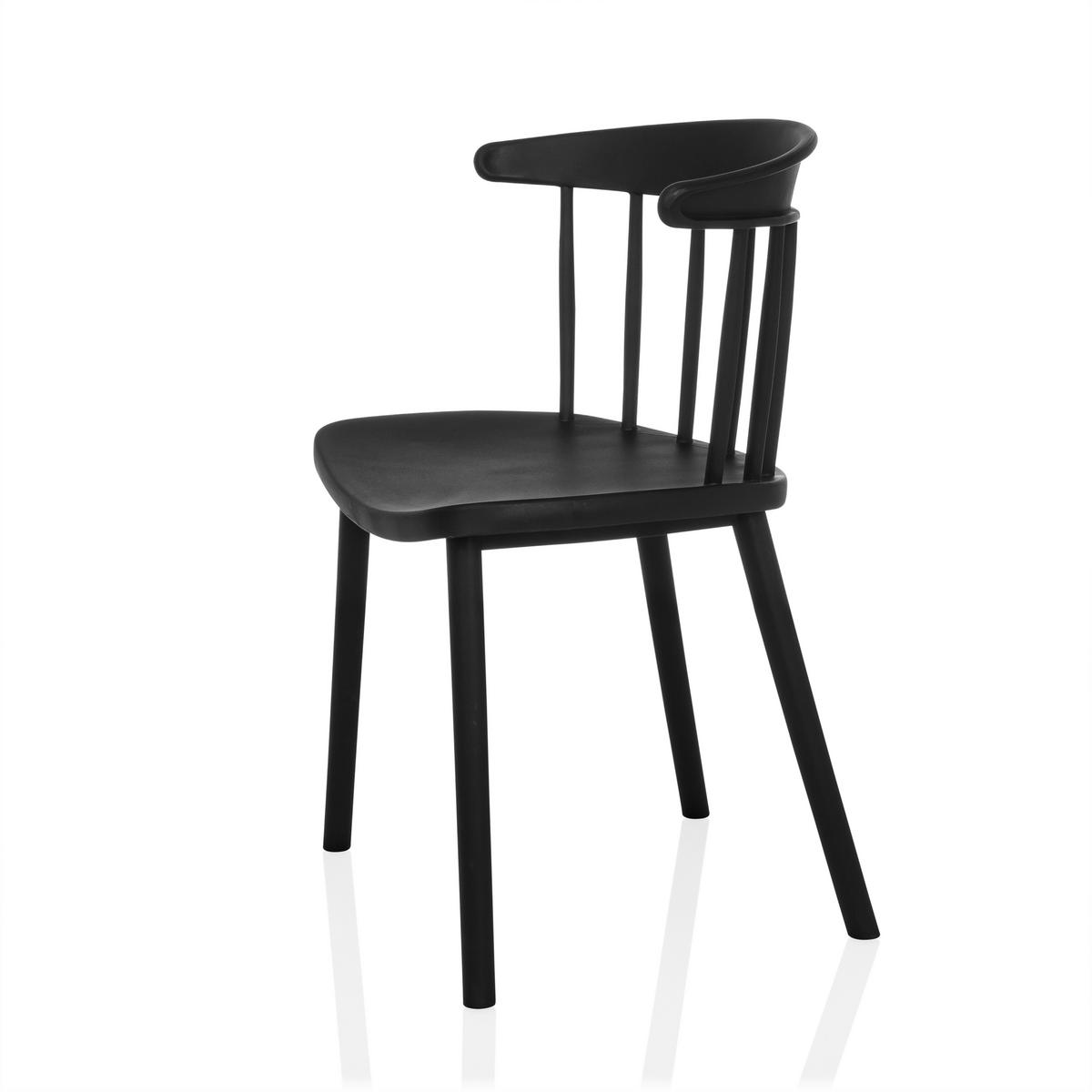 Besucherstuhl Artifo Schwarz B: 53 Cm - Schwarz, MODERN, Kunststoff (53/75/45cm) - MID.YOU