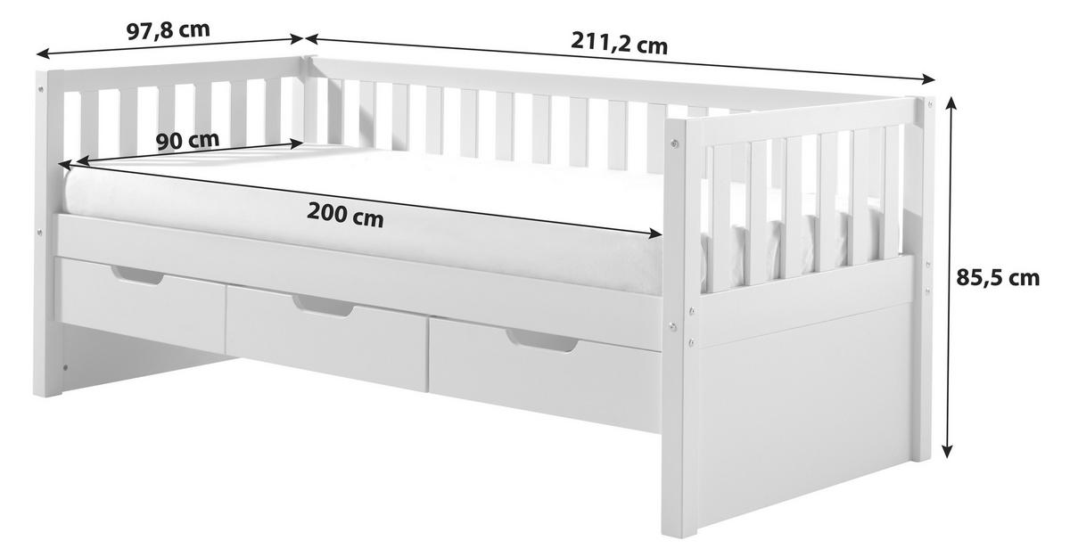 Stauraumbett Fritz Kieferfarben 90x200cm - Kieferfarben, MODERN, Holz/Holzwerkstoff (90/200cm) - MID.YOU