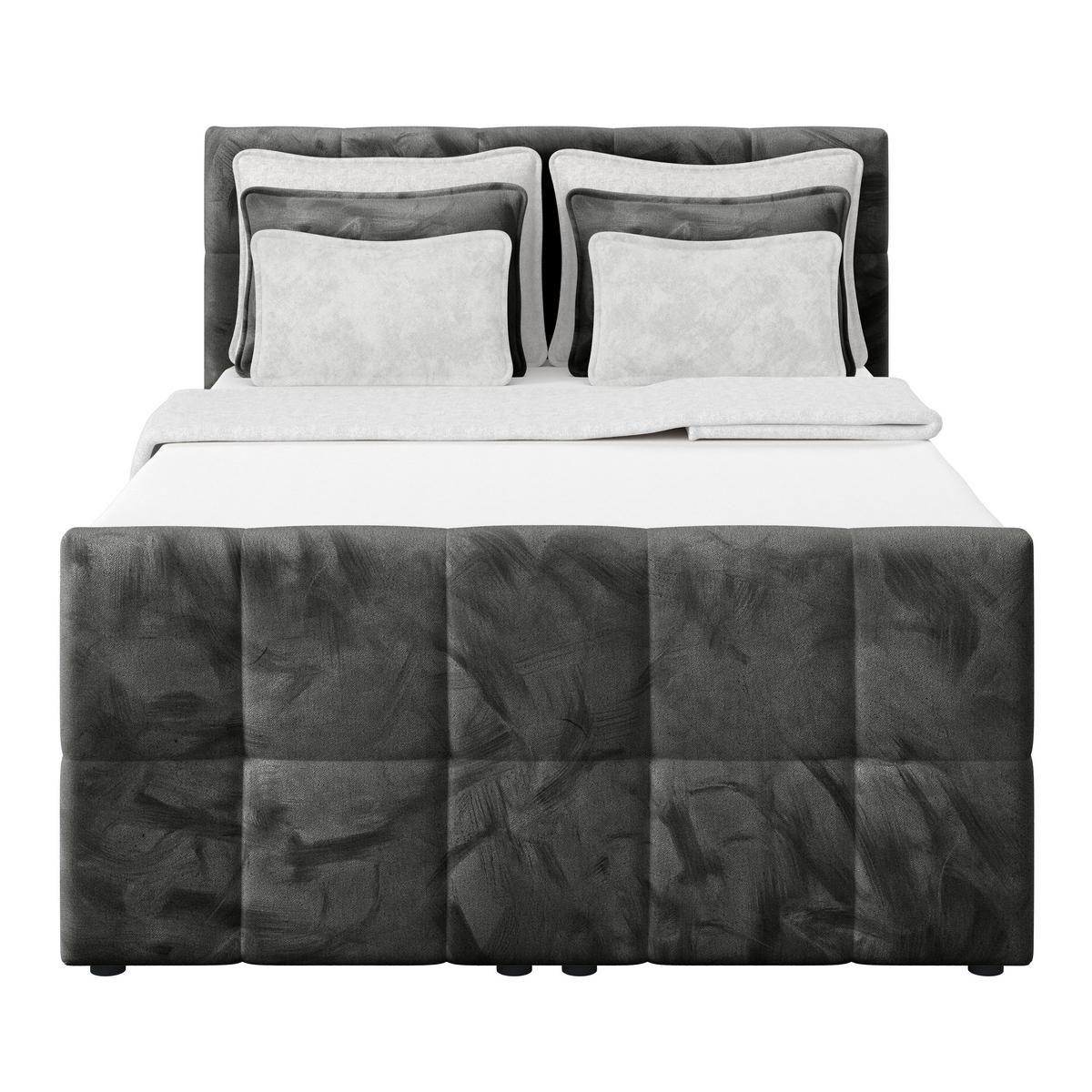 Boxspringbett Mit Topper & Bettkasten 140x200 Medino - Anthrazit, KONVENTIONELL, Holz/Holzwerkstoff (140/200cm) - Luca Bessoni