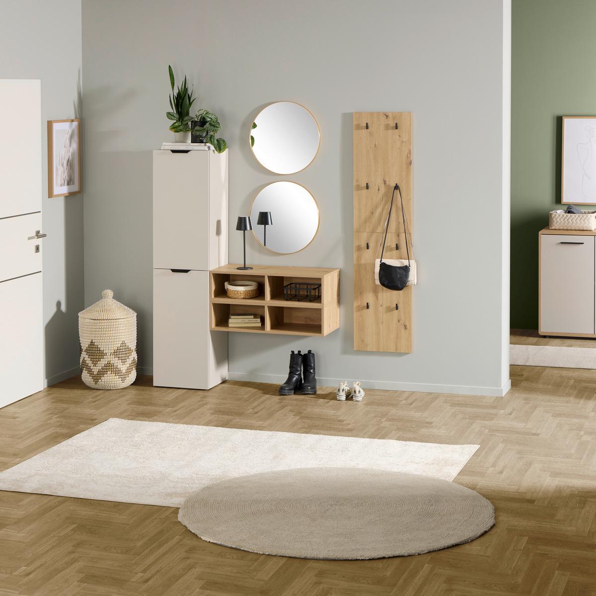 Garderobe Ciao Kaschmir/Eiche Dekor 3--Teilig - Kaschmir/Eiche Artisan, MODERN, Holzwerkstoff (160/160/37,6cm)