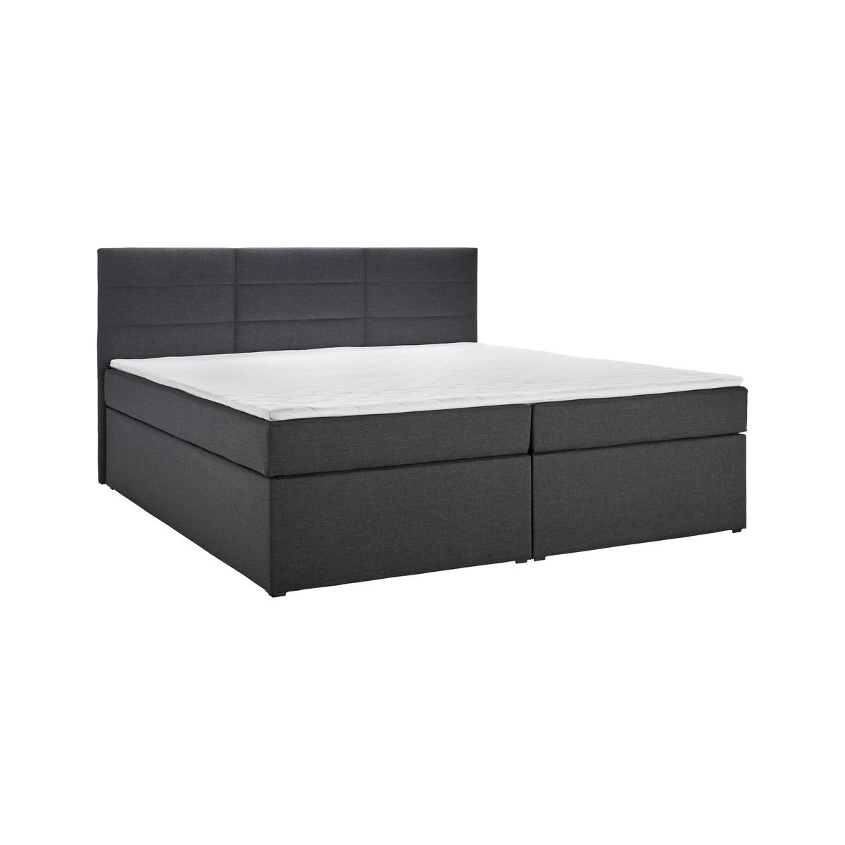 Manželská boxspring postel Lisa, 180x200, tmavě šedá - tmavě šedá, Moderní, dřevo/kompozitní dřevo (180/200cm) - Bessagi Home