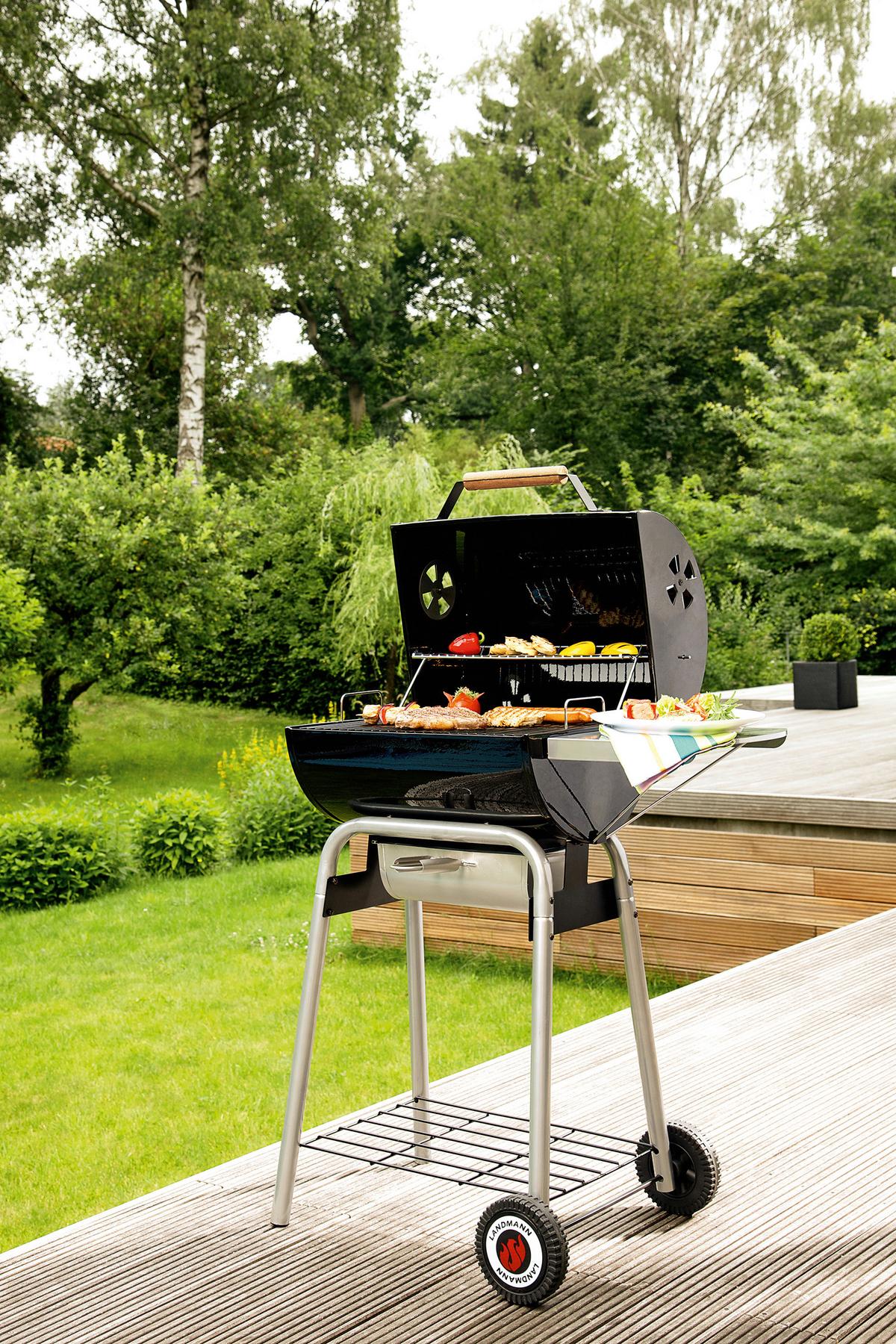Holzkohlegrill Taurus - Schwarz, Basics, Holz/Metall (81/53/105cm)