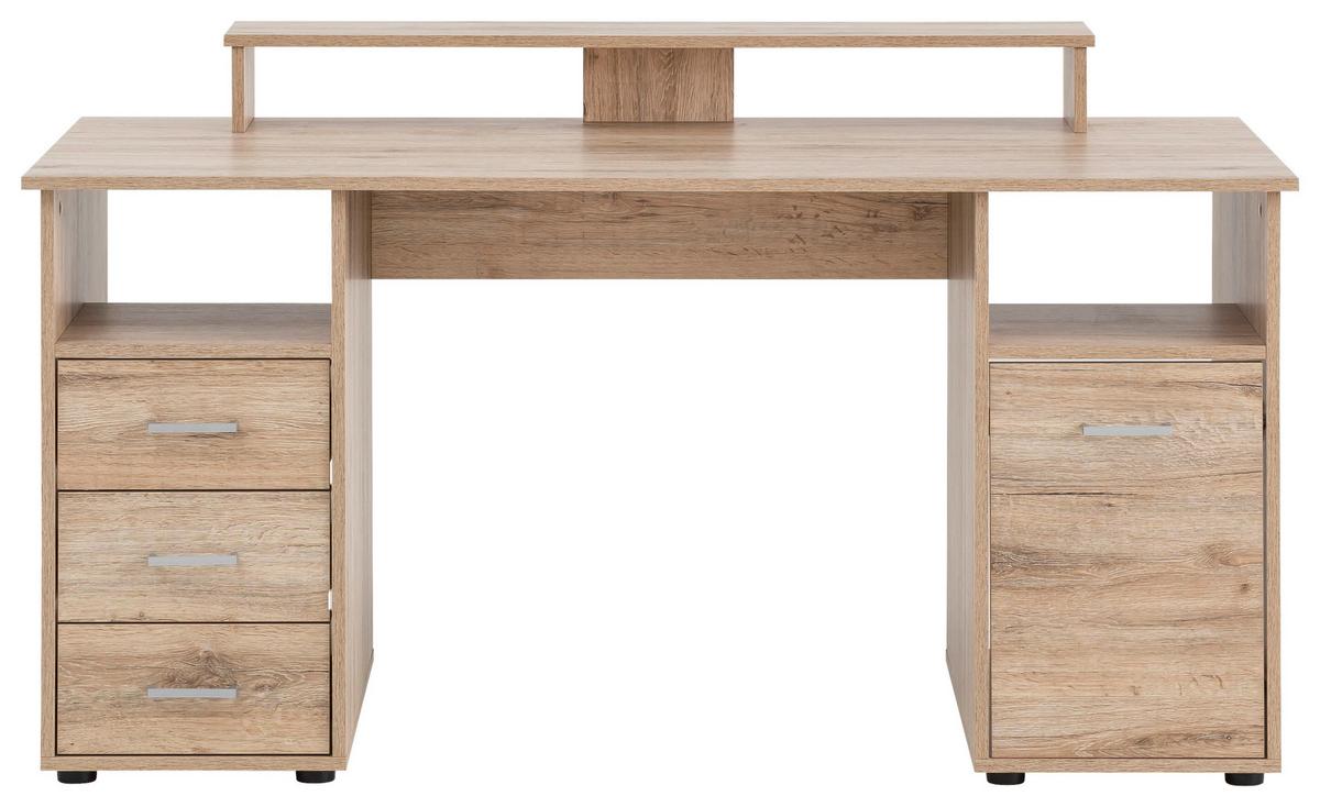 Schreibtisch B 70 Cm H 70,4 Cm Niels, Wild Eiche - Wildeiche/Schwarz, MODERN, Holzwerkstoff (150/70/70,4cm)