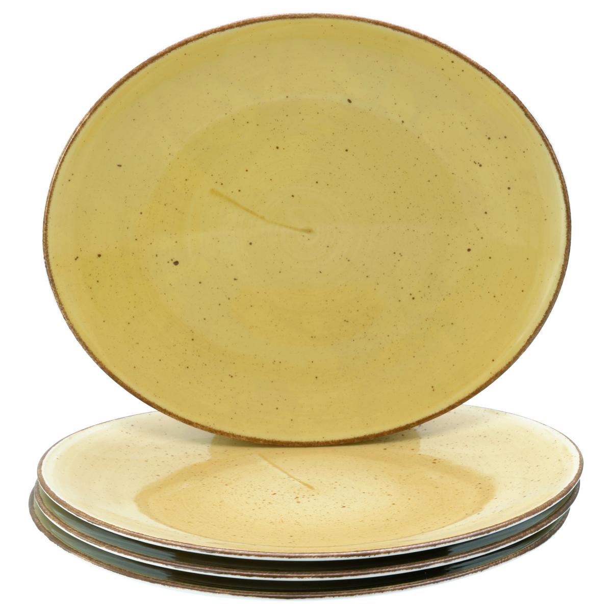 Steaktellerset Keramik, Gelb - Currygelb, Basics, Keramik - Creatable