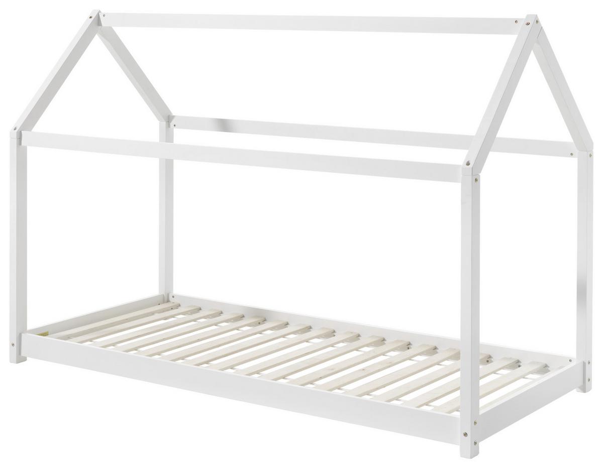 Hausbett Cabane 90x200 Cm Kiefer Weiß - Weiß, MODERN, Holz (90/200cm) - Vipack