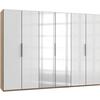 Drehtürenschrank 300cm Level, Weiß/eiche Dekor - Eichefarben/Weiß, MODERN, Glas/Holzwerkstoff (300/216/58cm) - MID.YOU