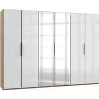 Drehtürenschrank 300cm Level, Weiß/eiche Dekor - Eichefarben/Weiß, MODERN, Glas/Holzwerkstoff (300/216/58cm) - MID.YOU