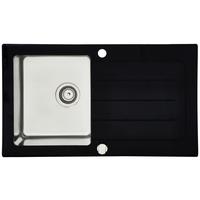 Spüle Respekta Edelstahl Bxt: 86x50 cm - Schwarz, Trend, Glas/Metall (86/21/50cm) - Respekta