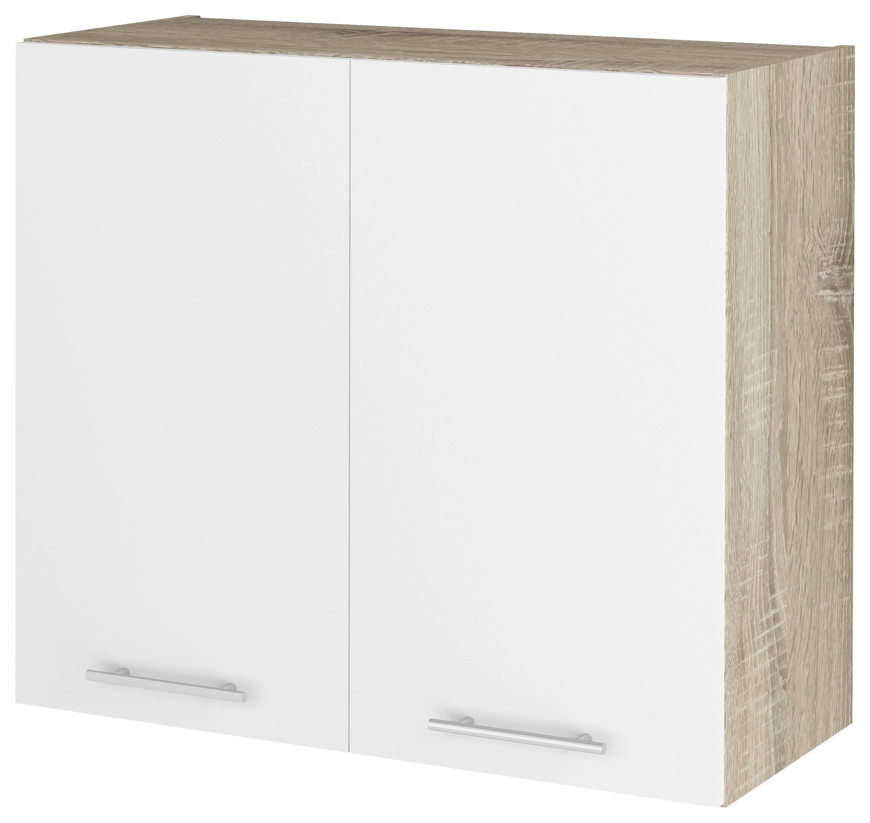 Felsőszekrény Corina - Sonoma tölgy/fehér, Modern, műanyag/faalapú anyag (80/72,4/34,6cm)