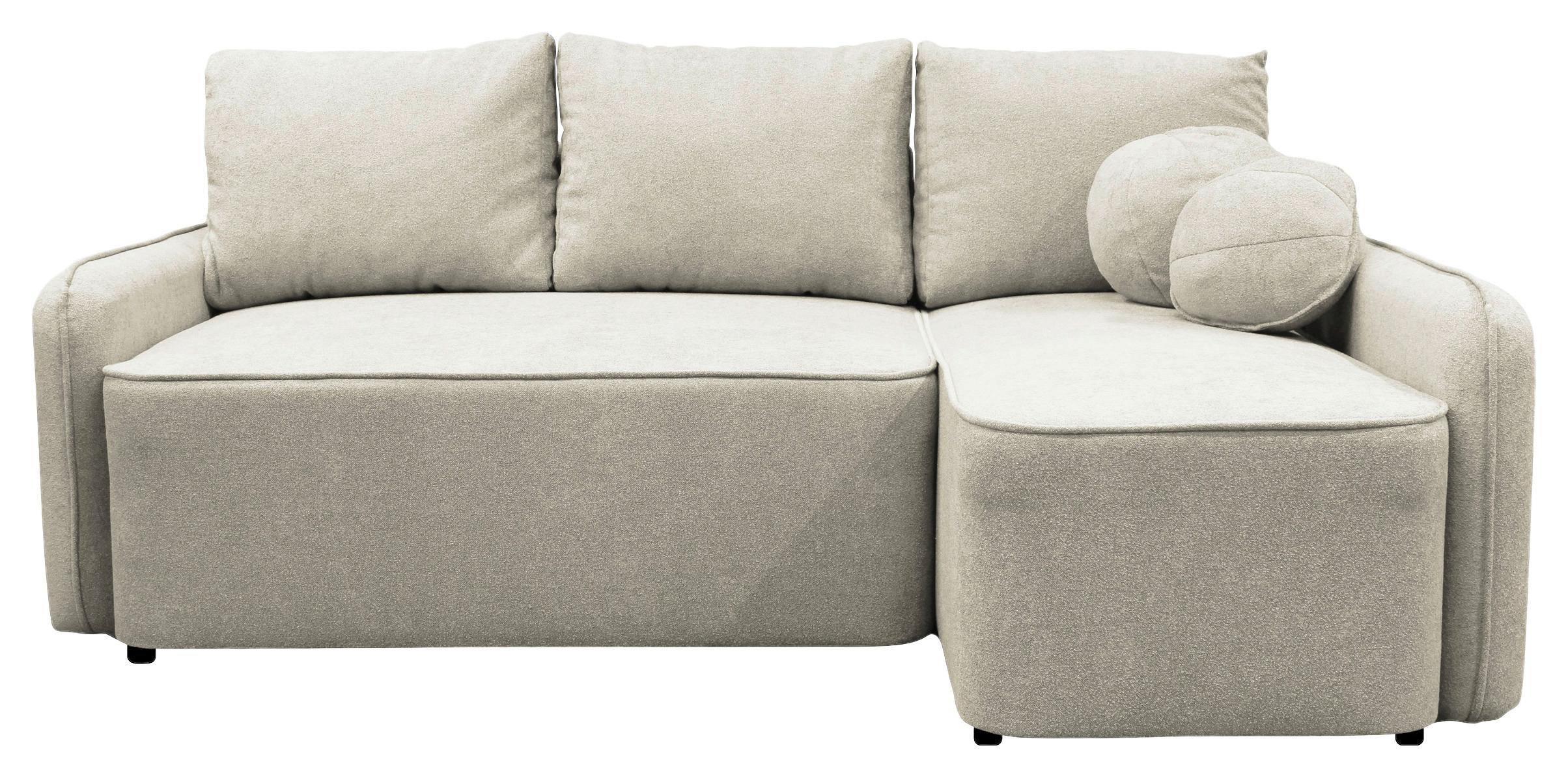 Ecksofa Fancy Creme 209x143 cm - Creme/Schwarz, Design, Textil (209/143cm) - MID.YOU