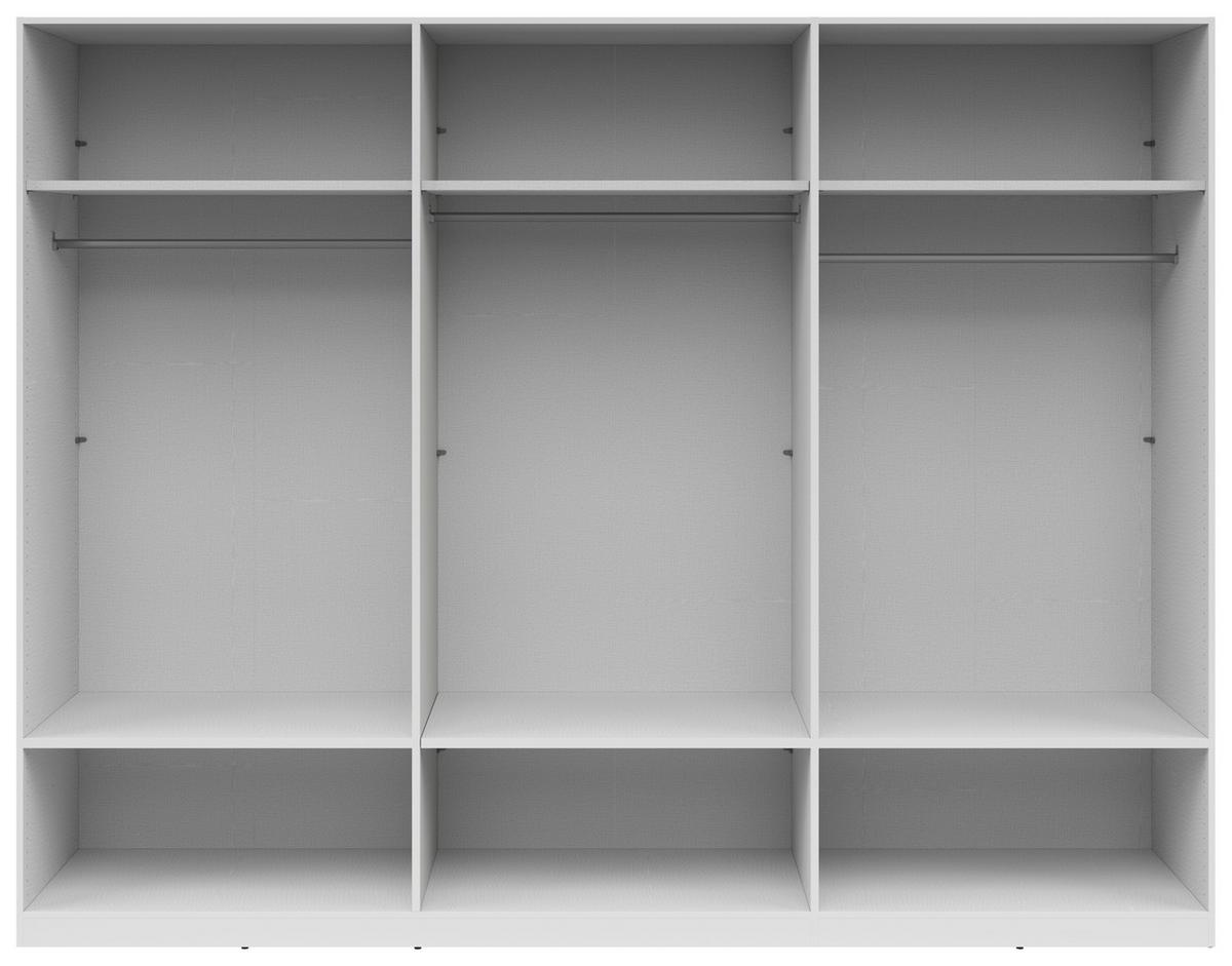 Drehtürenschrank Mit Schubladen 270 Cm Herford - Weiß, MODERN, Glas/Holzwerkstoff (270/210/54cm)