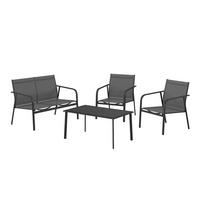 Loungegarnitur Helsinki - Dunkelgrau/Grau, MODERN, Glas/Textil - Luca Bessoni