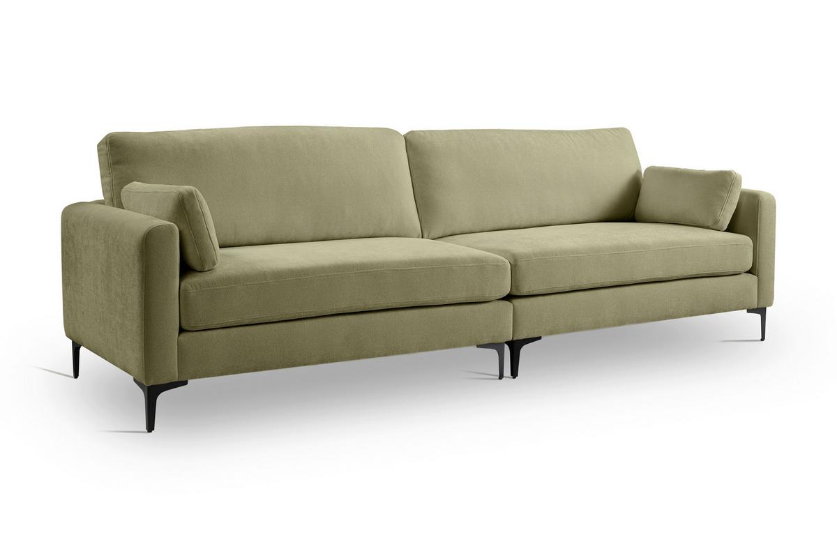 Viersitzer-Sofa Venti Grün B: 286cm - Schwarz/Grün, Basics, Holz/Textil (286/92/97cm) - MID.YOU