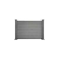 WPC Sichtschutz "Valla", 1 Element + 2 Pfosten - Schwarz, Basics, Kunststoff (190/10/130cm)