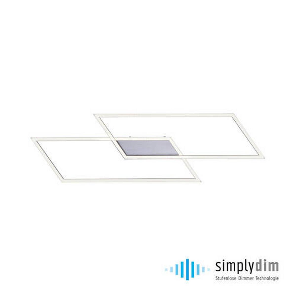 LED-Deckenleuchte Inigo L: 83,6 cm mit Memory-Funktion - Chromfarben/Nickelfarben, Design, Kunststoff/Metall (83,6/24,2/6,8cm) - Paul Neuhaus