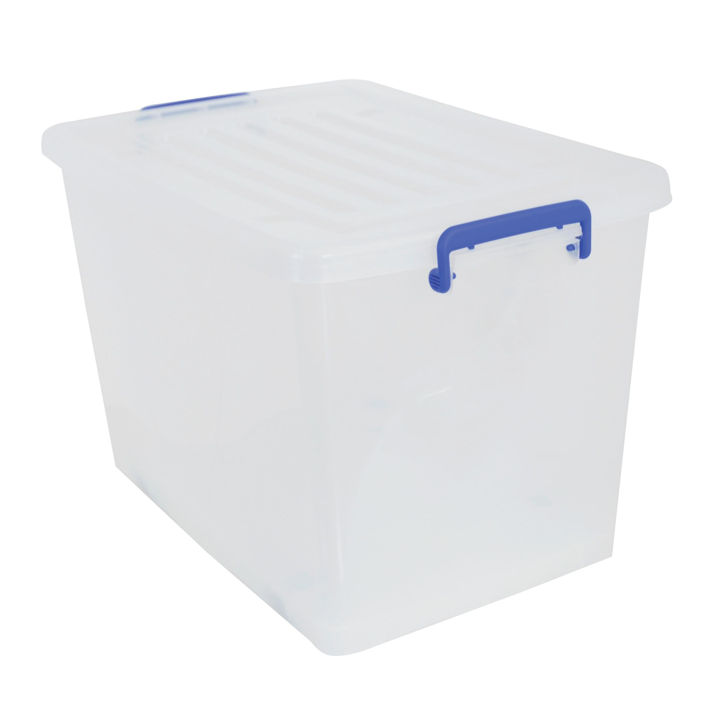 Aufbewahrungsbox Kunststoff100linkl. Deckel - Transparent, Basics, Kunststoff (69/45/46cm) - Spirella