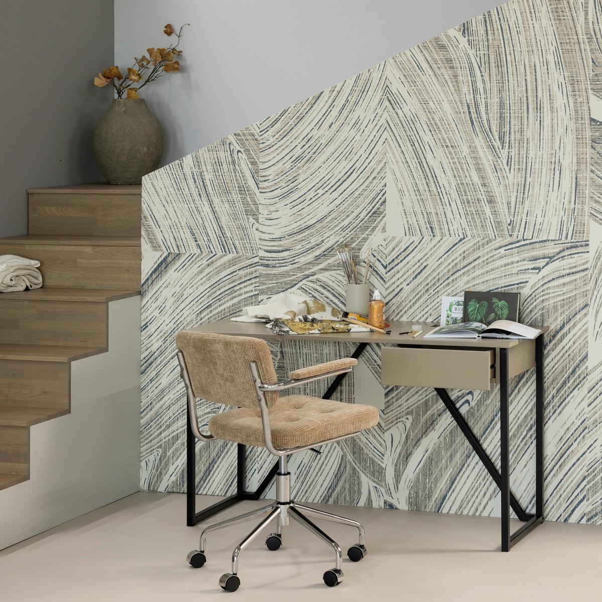 Schreibtisch New Julius Schlammfarben L: 126cm - Schlammfarben/Schwarz, MODERN, Holz/Metall (126/53/75cm) - Livetastic