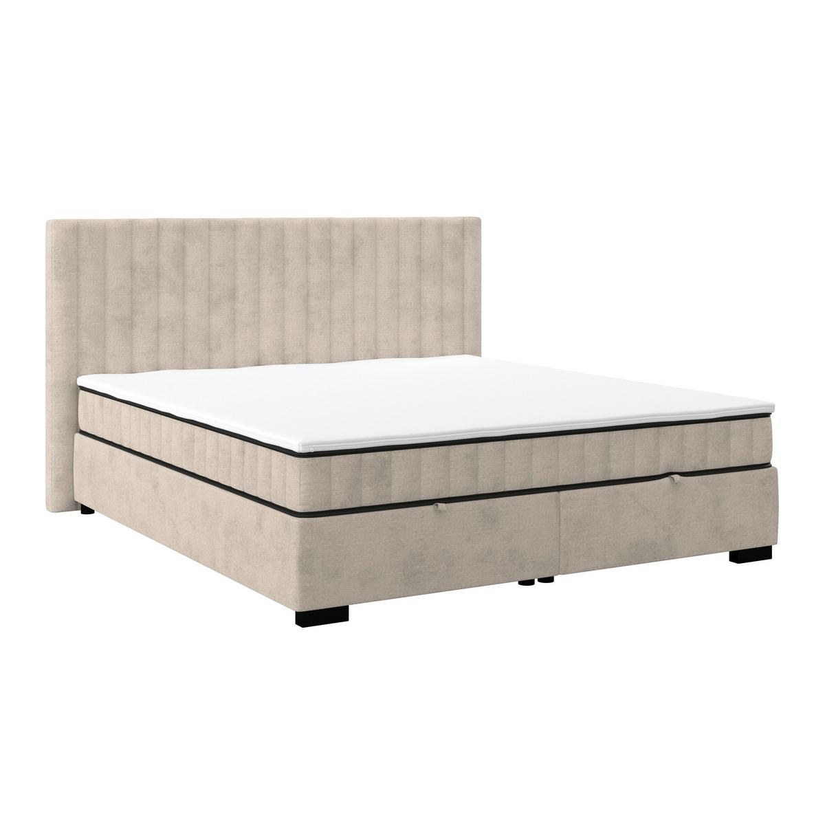 Boxbett Maya 200 - Sandfarben/Schwarz, MODERN, Holz/Holzwerkstoff (200/200cm)
