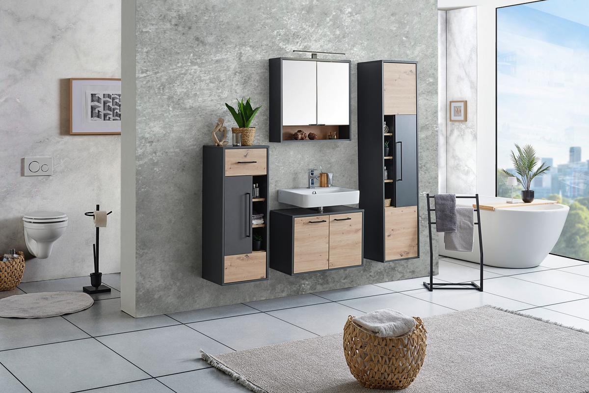 Waschbeckenunterschrank Fabio Stehend & Hängend Montierbar - MODERN, Holzwerkstoff (70/47/33cm)