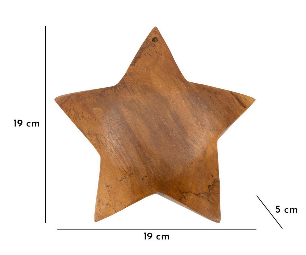 Skulptur Bintang Teak Braun, B: 19 cm - Braun, Basics, Holz (19/19/5cm)