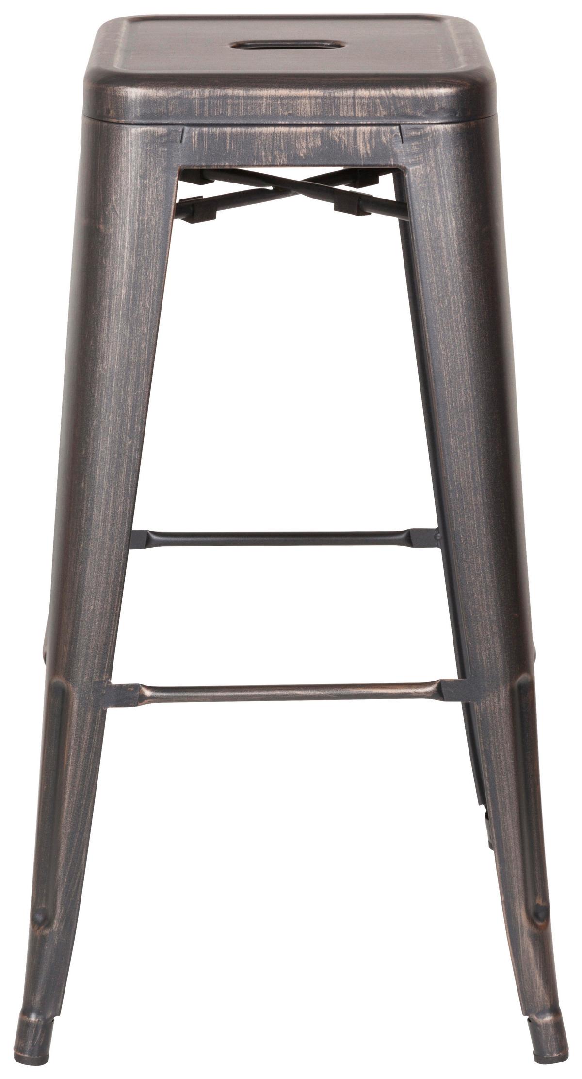 Barhocker Vantaggio High stapelbar Schwarz/Golden - Goldfarben/Schwarz, Basics, Metall (44/77/44cm) - MID.YOU