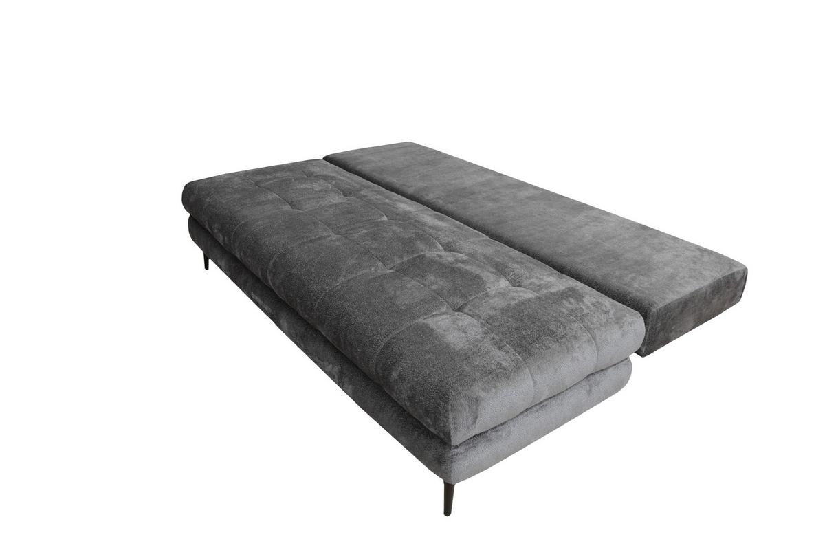 Schlafsofa Perla Graphitfarben B: 203 cm - Schwarz/Graphitfarben, KONVENTIONELL, Textil (203/94/96cm)