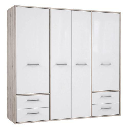 Drehtürenschrank Jandia - Eichefarben/Weiß, KONVENTIONELL, Holzwerkstoff/Kunststoff (209/201,5/60cm) - MID.YOU