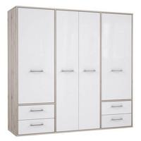 Drehtürenschrank Jandia - Eichefarben/Weiß, KONVENTIONELL, Holzwerkstoff/Kunststoff (209/201,5/60cm) - MID.YOU