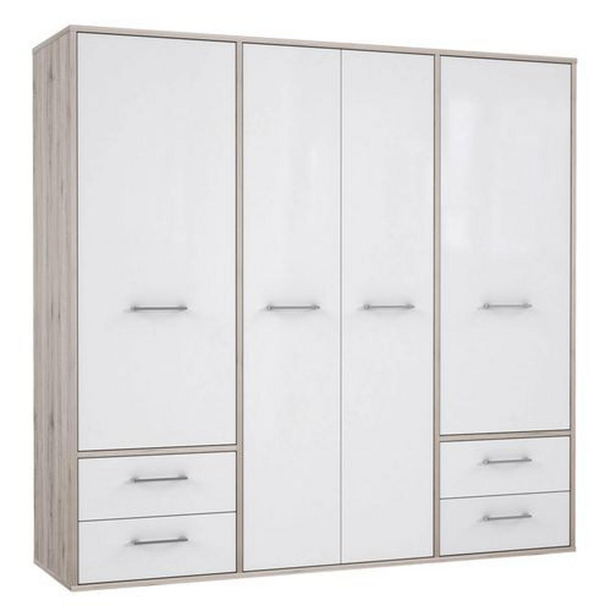 Drehtürenschrank Jandia - Eichefarben/Weiß, KONVENTIONELL, Holzwerkstoff/Kunststoff (209/201,5/60cm) - MID.YOU