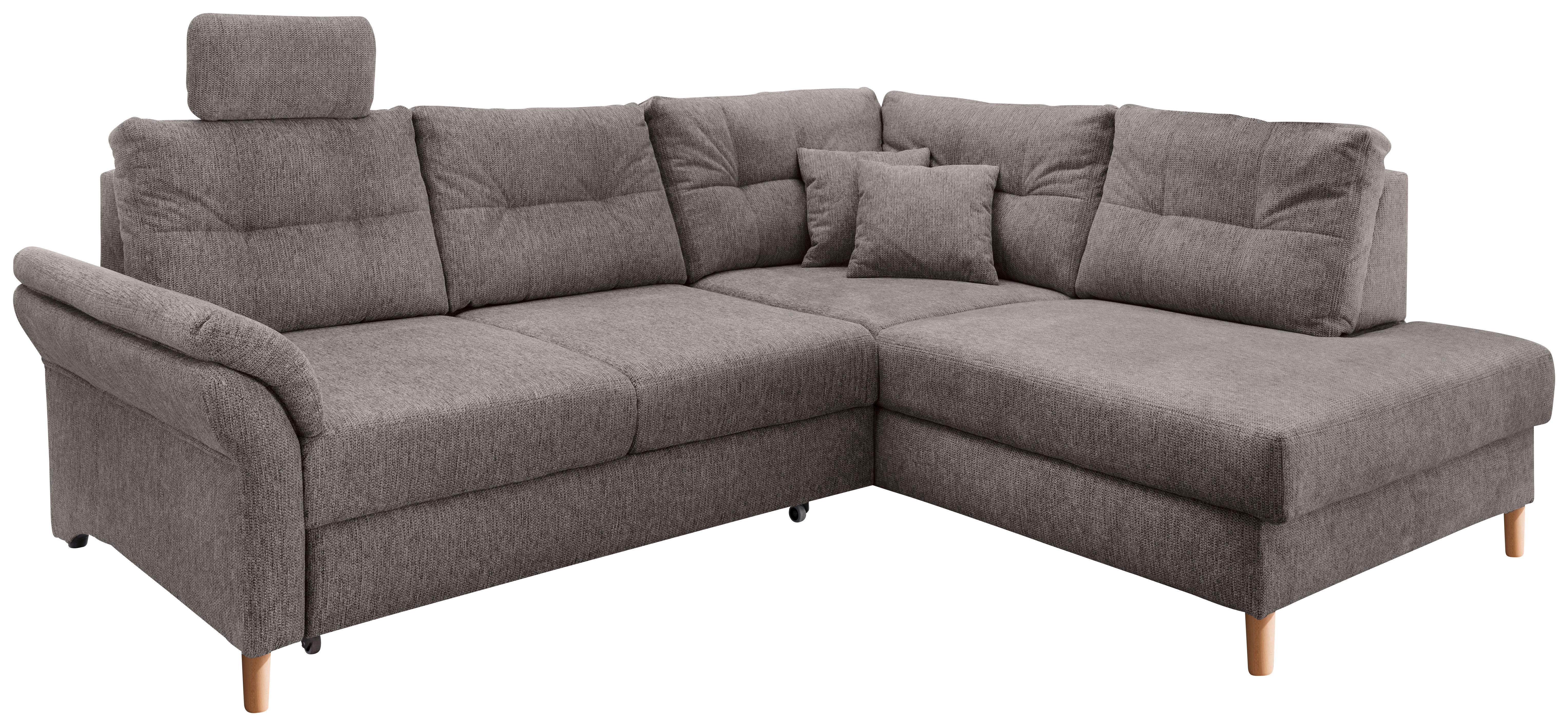 Ecksofa Brizzini Graubraun S: 264x206 cm - Graubraun/Naturfarben, MODERN, Textil (264/206cm) - Livetastic