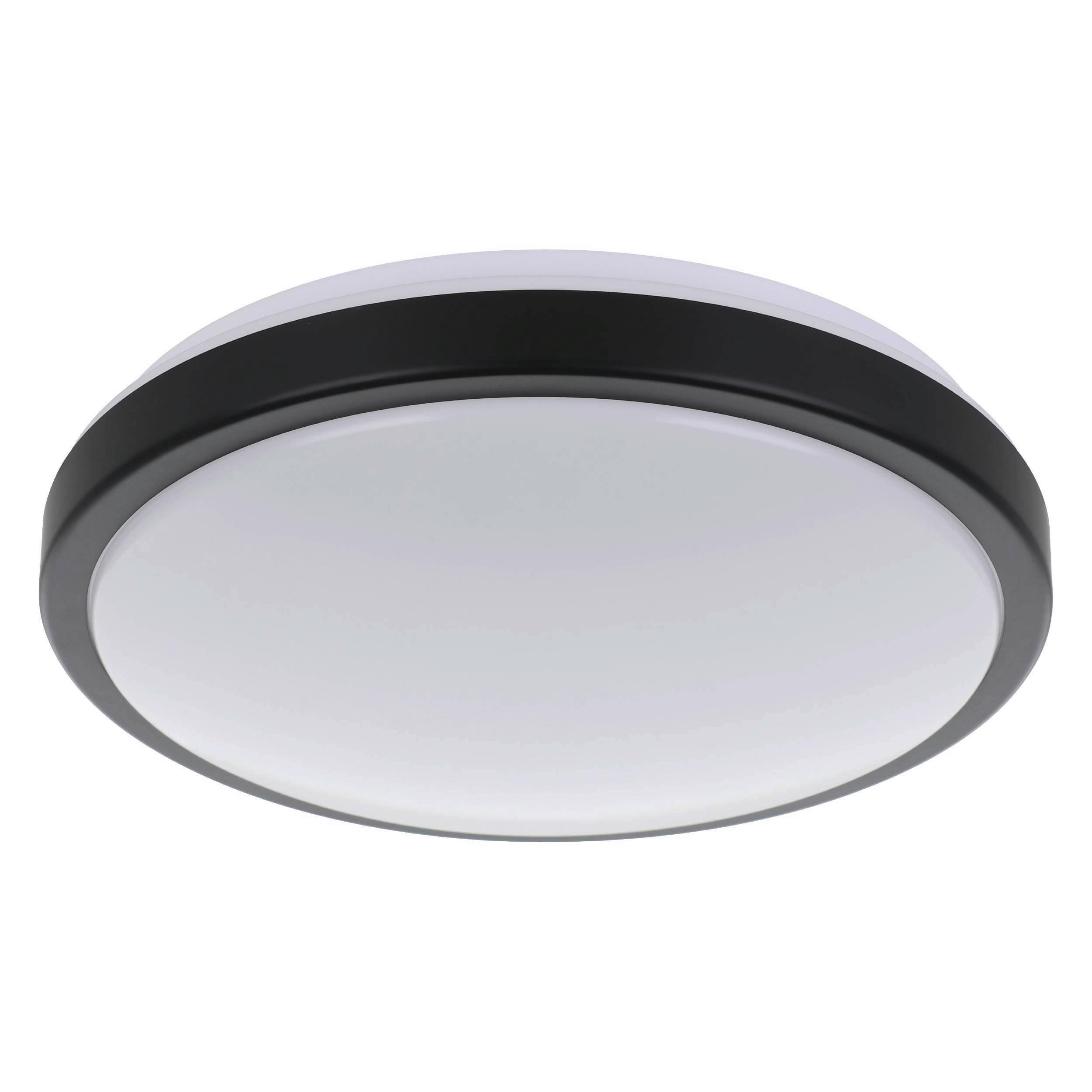 Led-deckenleuchte Lezuza Ø 32,5 Cm Schwarz/weiß - Schwarz/Weiß, Basics, Kunststoff/Metall (32,5/9cm) - Eglo