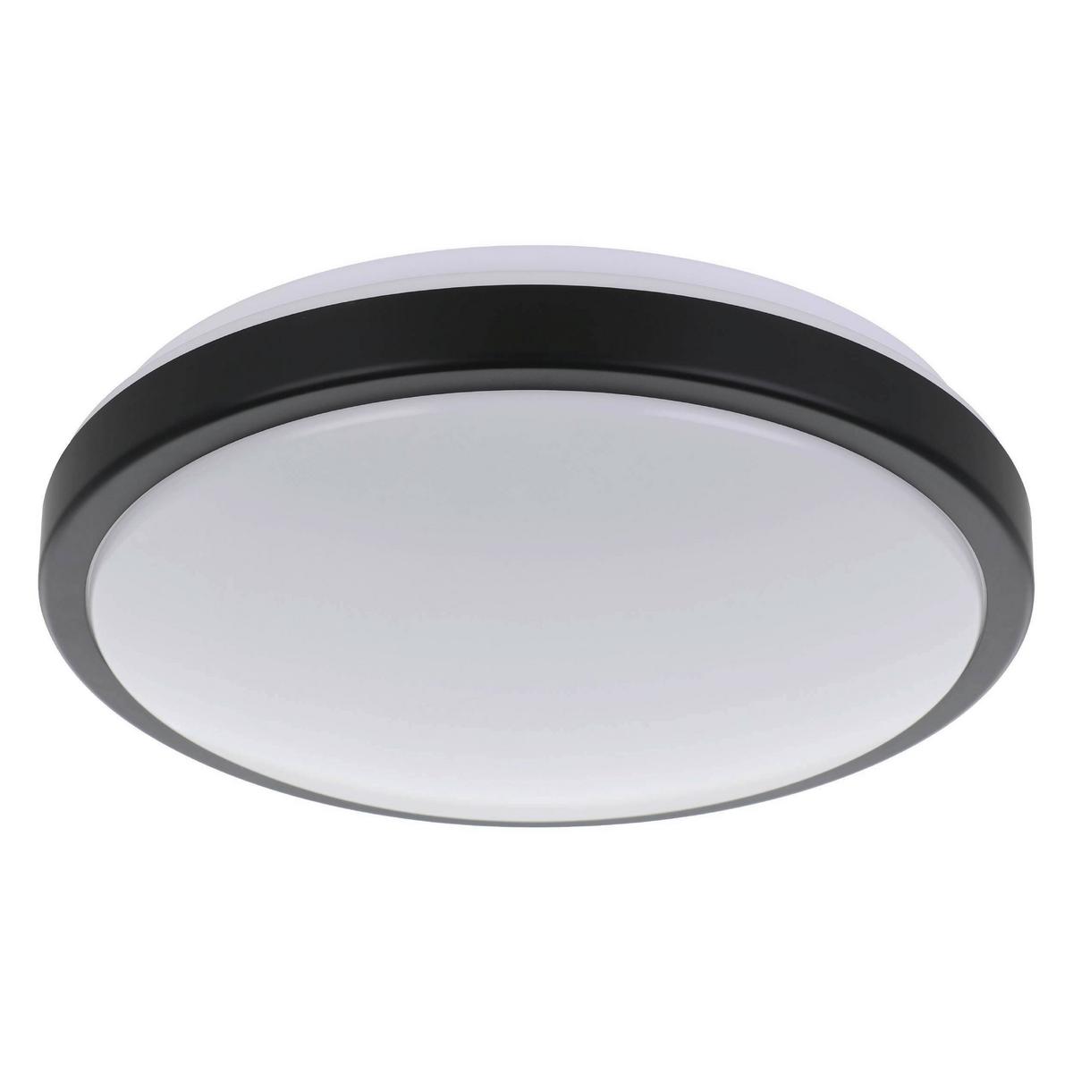 Led-deckenleuchte Lezuza Ø 32,5 Cm Schwarz/weiß - Schwarz/Weiß, Basics, Kunststoff/Metall (32,5/9cm) - Eglo