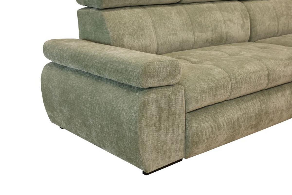 Rohová sedačka VEGAS, pravá, šalviovozelená ženilka - čierna/šalviovozelená, Design, drevo/textil (294/173cm)