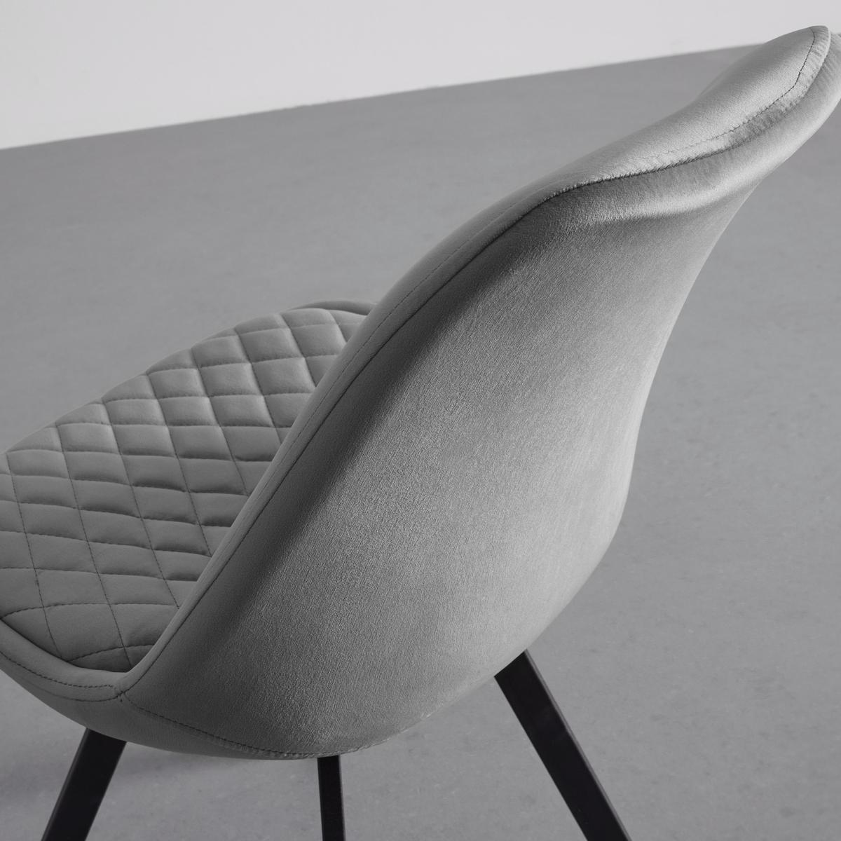 Židle Isabella samet - šedá - šedá/černá, Moderní, kov/dřevo (49/83/53cm) - Livetastic