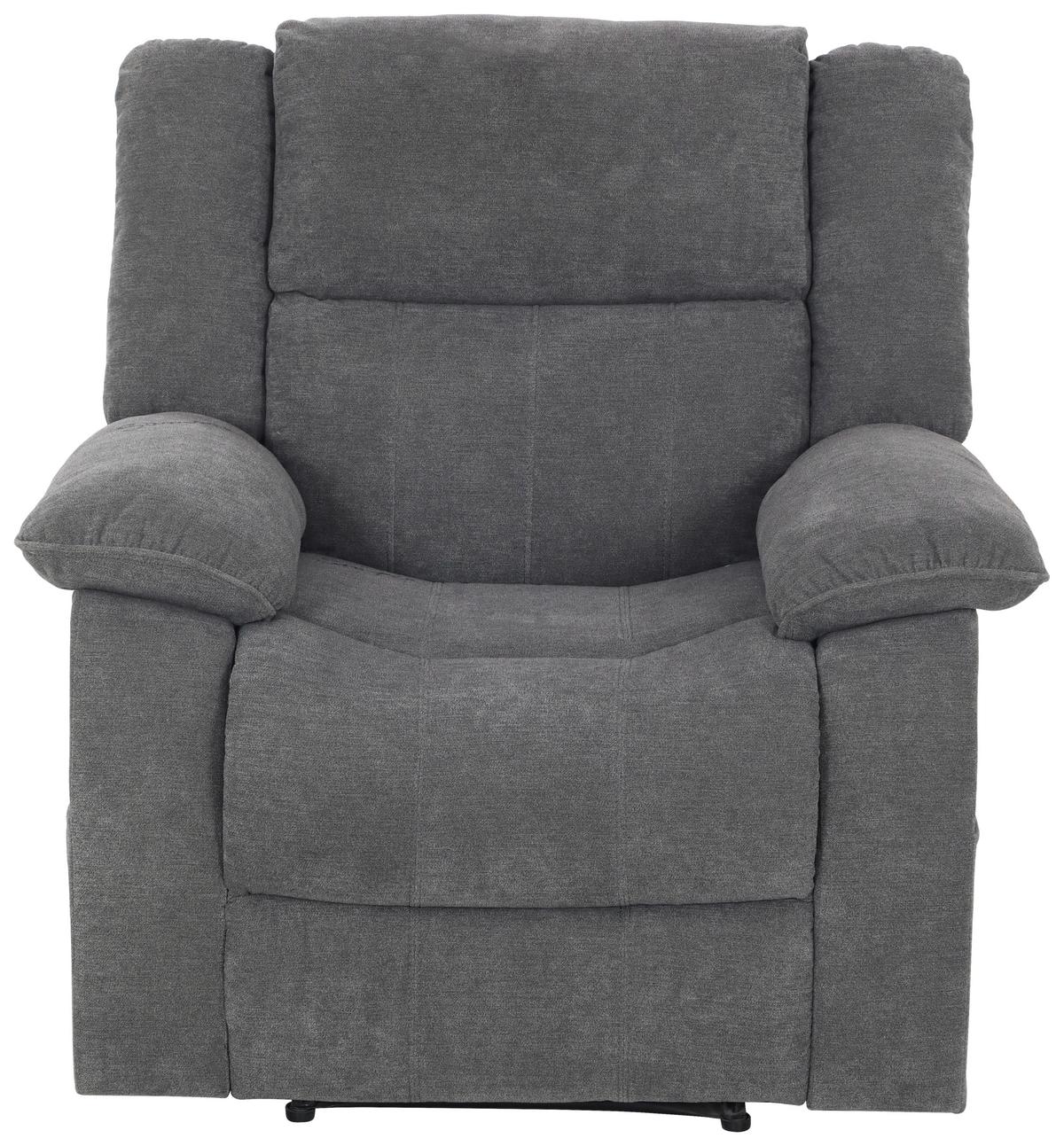 Fernsehsessel + Relaxfunktion Chester Grau B: 94 Cm - Schwarz/Grau, Basics, Textil (94/101/90cm) - P & B