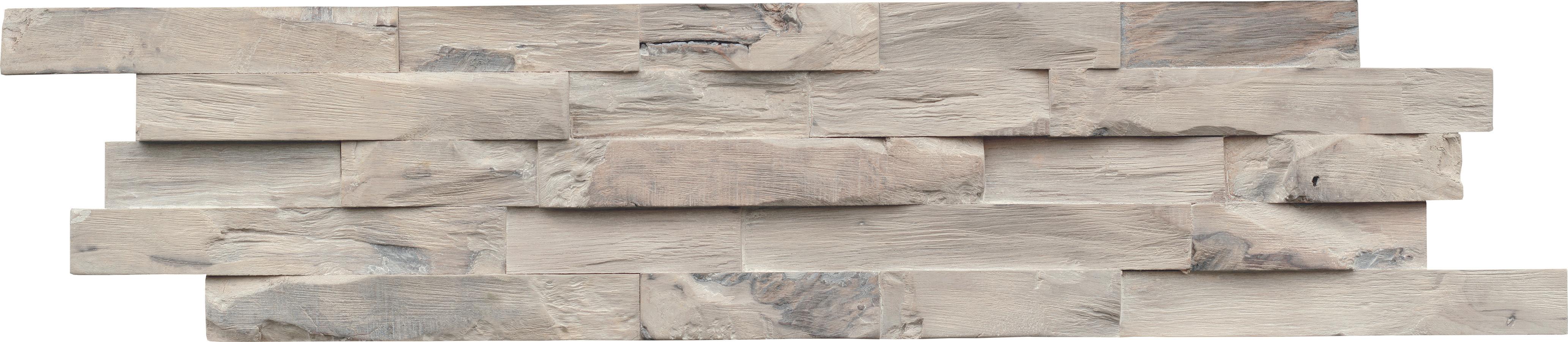 Wandverkleidung Beachwood Hevea Sunbleached - Grauweiß, Basics, Holz (61/15/2cm)