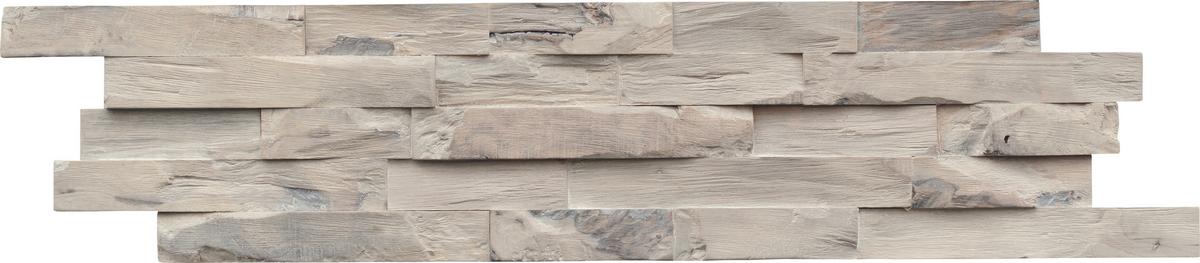 Wandverkleidung Beachwood Hevea Sunbleached - Grauweiß, Basics, Holz (61/15/2cm)