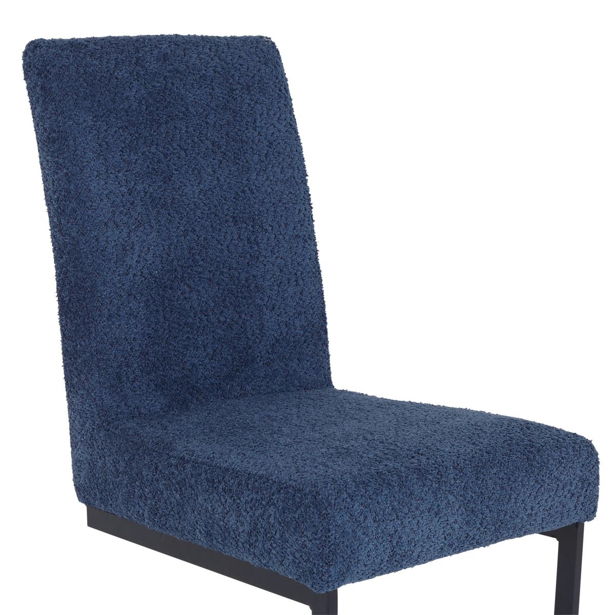 Schwingstuhl Tampa Dunkelblau Gepolstert - Schwarz/Dunkelblau, MODERN, Textil/Metall (46/95/64cm) - MID.YOU