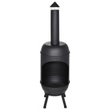 Garten- und Terrassenkamin Mira - Schwarz, MODERN, Metall (34/120cm)