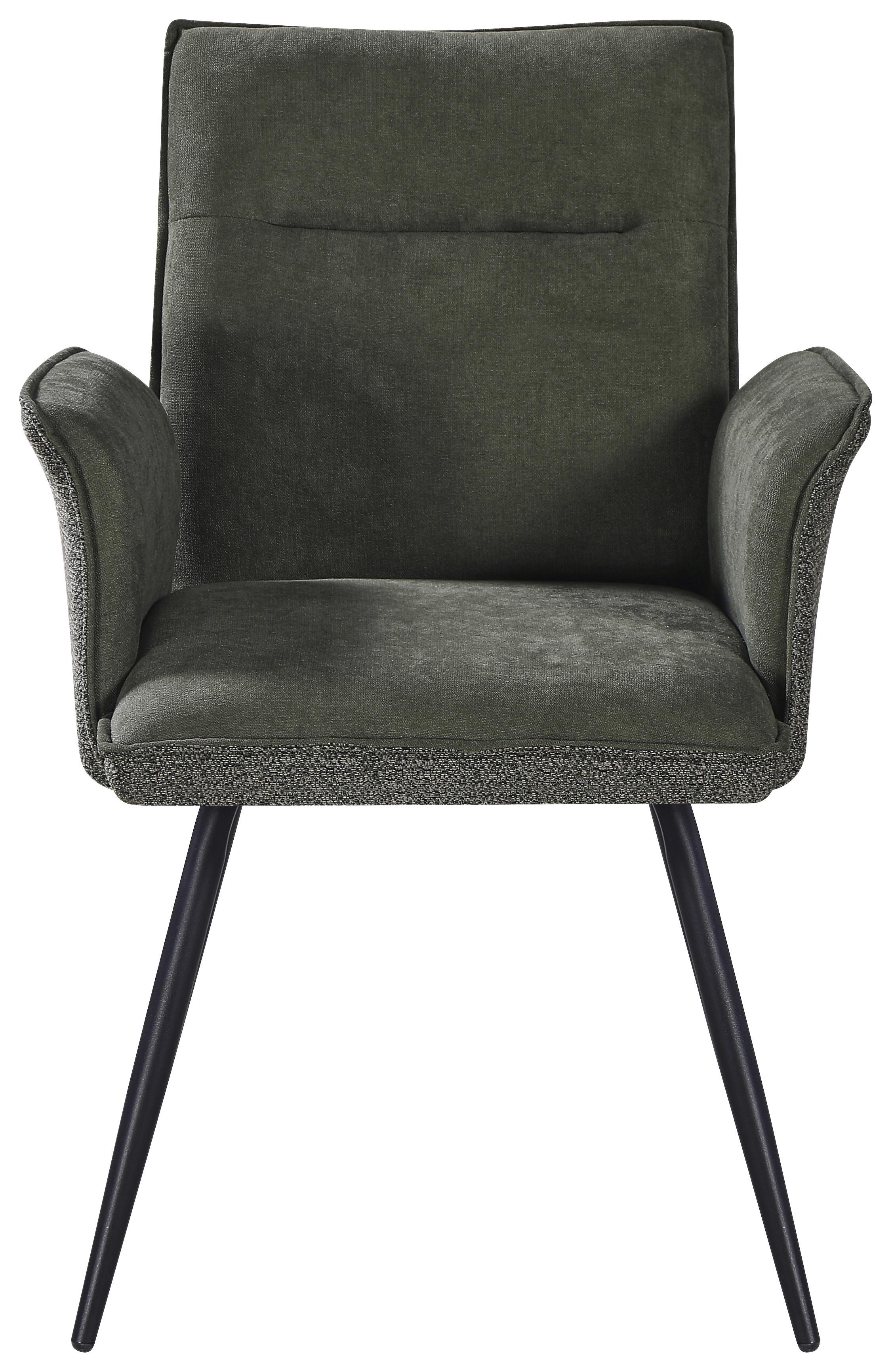 ŽIDLE S PODRUČKAMI NOVA - černá/zelená, Moderní, kov/textil (63/88/63cm) - Premium Living