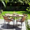 Gartenmöbel Set 5-Tlg Ellen Teakholz - Anthrazit/Naturfarben, Natur, Holz - Gardenson
