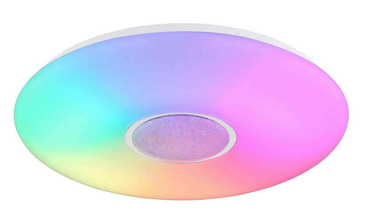 LED-Deckenleuchte Ø 48,5 cm, Timerfunktion und Farbwechsler - Klar/Opal, Design, Glas/Kunststoff (48,5/7,2cm) - Globo