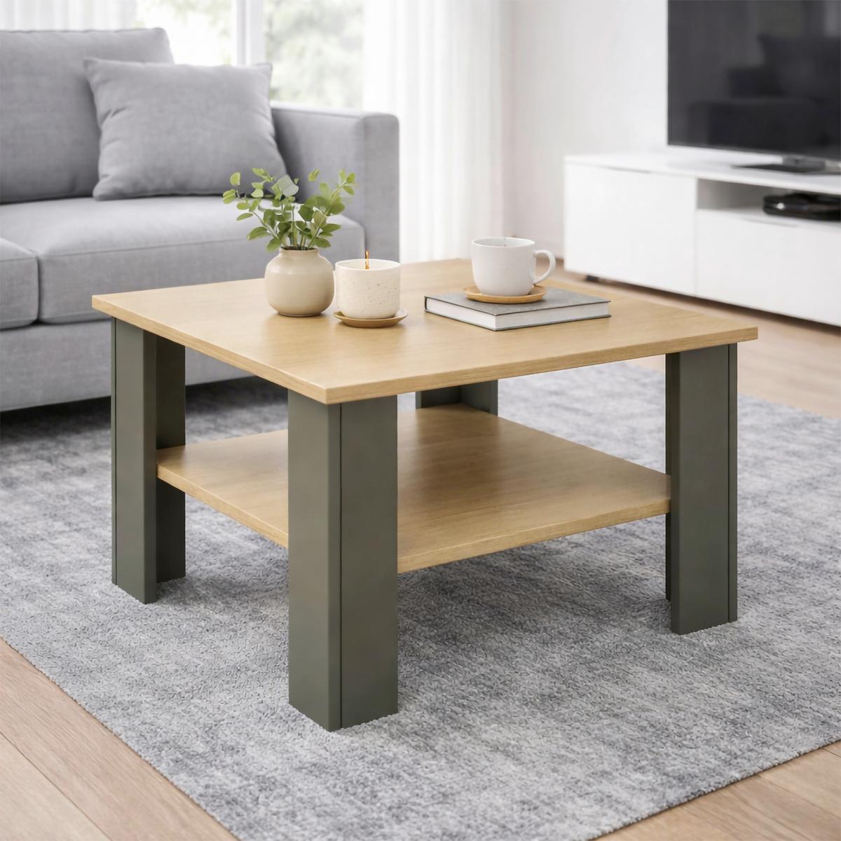 KONFERENČNÝ STOLÍK DISALO - dub medový/antracitová, Design, kompozitné drevo (55/55/44cm) - Livetastic