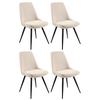 4er Stuhl-set Corinna Bezug: Leinenoptik Beige - Beige/Schwarz, MODERN, Holz/Textil (49/88/59cm) - MID.YOU