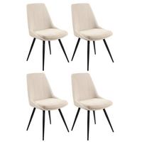 4er Stuhl-set Corinna Bezug: Leinenoptik Beige - Beige/Schwarz, MODERN, Holz/Textil (49/88/59cm) - MID.YOU