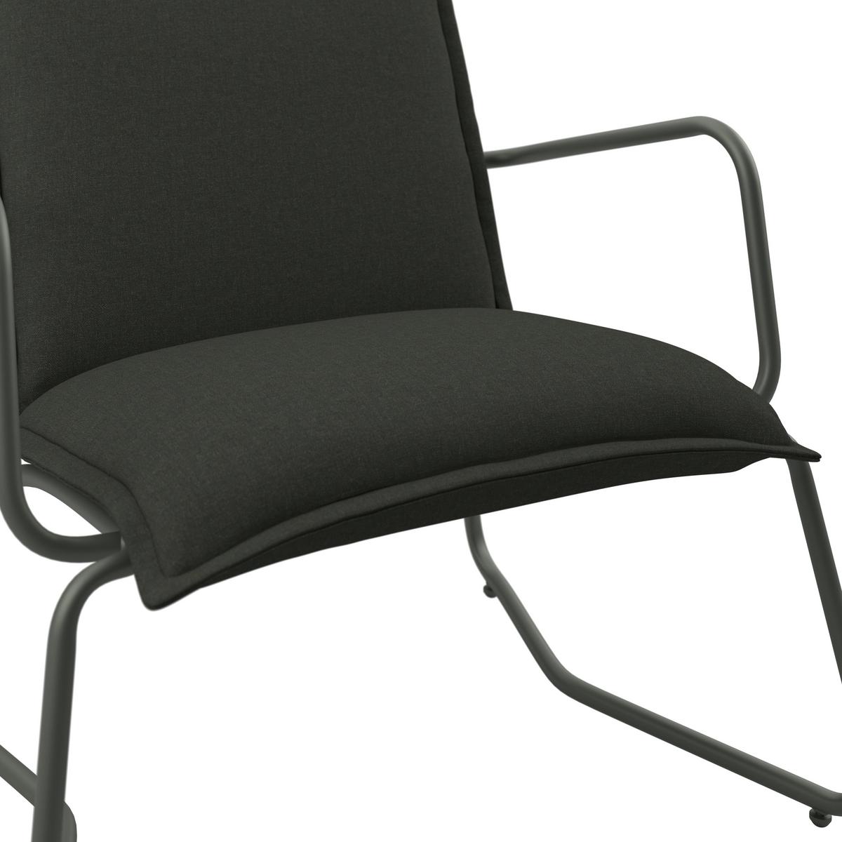 Loungegarnitur Kiel - Hellgrau/Schwarz, MODERN, Textil/Stein (141/78.5/71cm) - Beldano