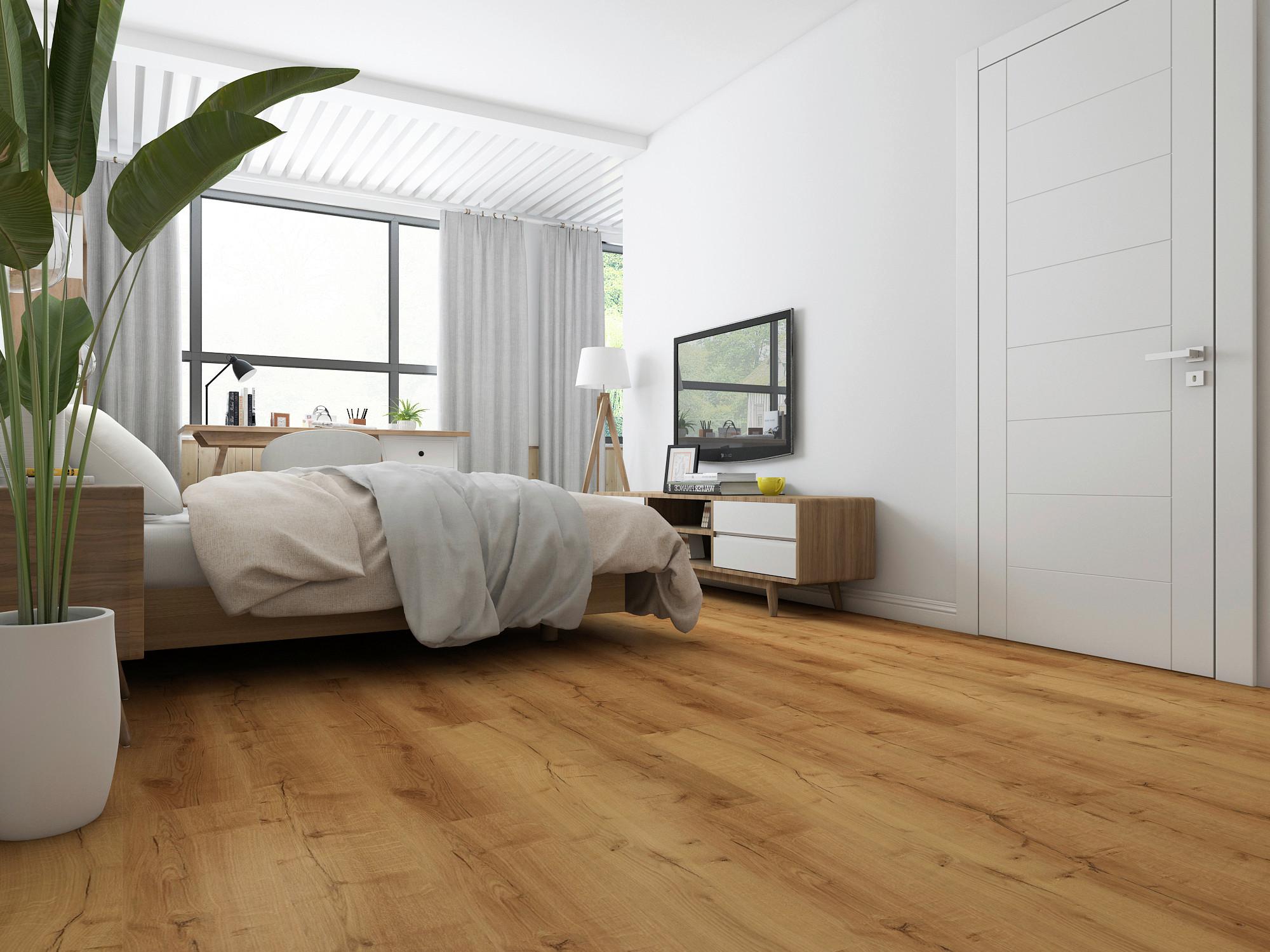 Designboden Eichefarben Landhausdiele Stärke 2,5mm - Eichefarben, Basics, Kunststoff (121.9/18.4/0.25cm)