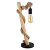 Tischleuchte 69029t - Schwarz/Braun, Natur, Naturmaterialien/Holz (19/16,5/53,5cm) - Globo