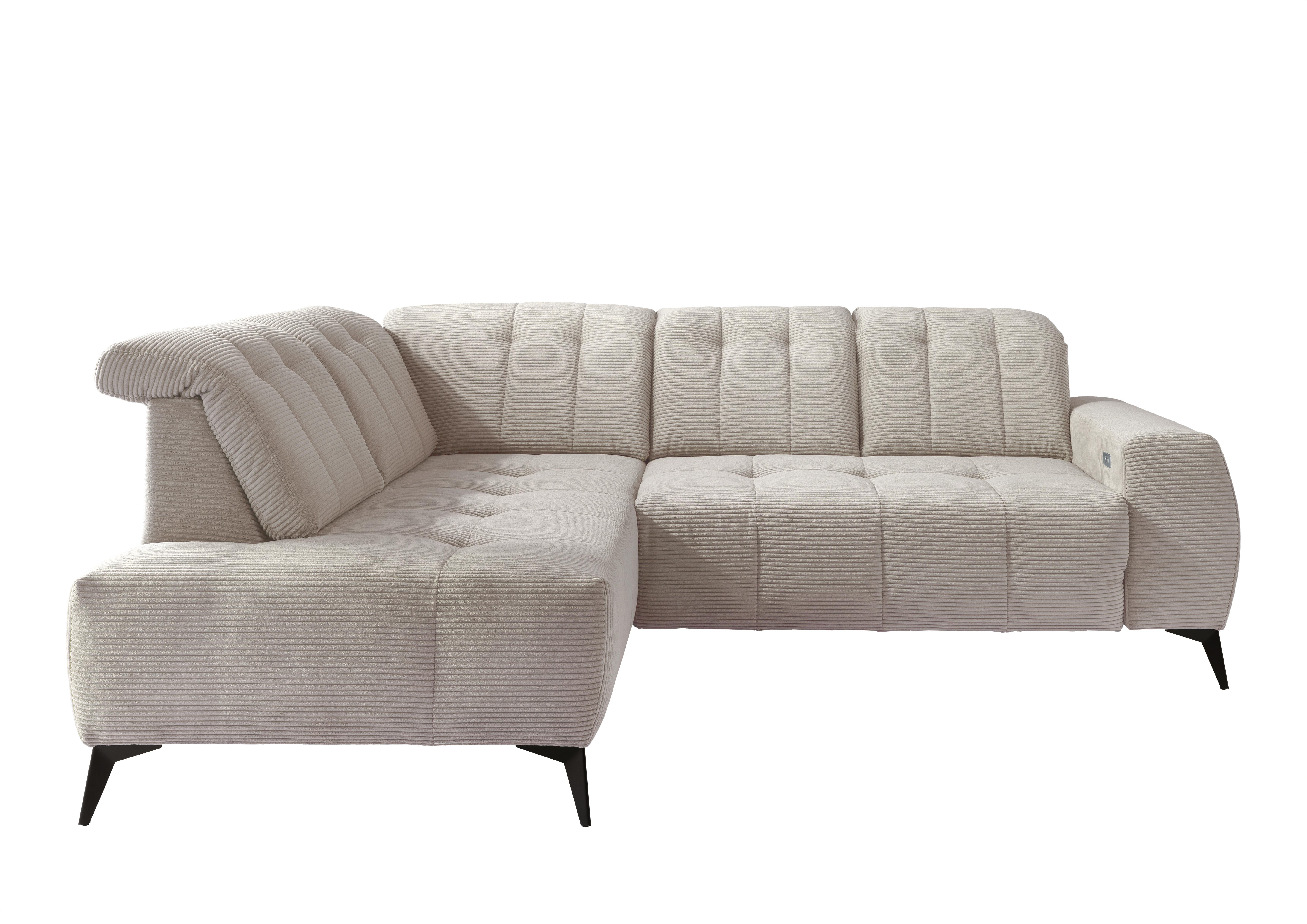Ecksofa mit USB Anschluss Sano, Beige, S: 200x261 cm - Beige/Schwarz, MODERN, Textil (200/261cm) - Livetastic