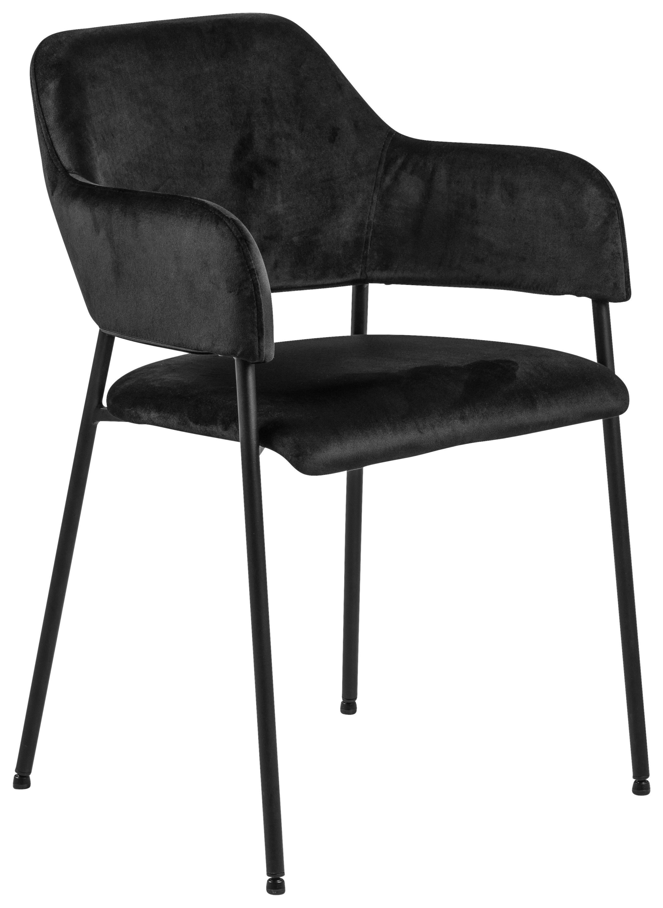 Židle S Podroučkami Lima Černá - černá, Design, kov/textil (54/82/55cm) - Livetastic